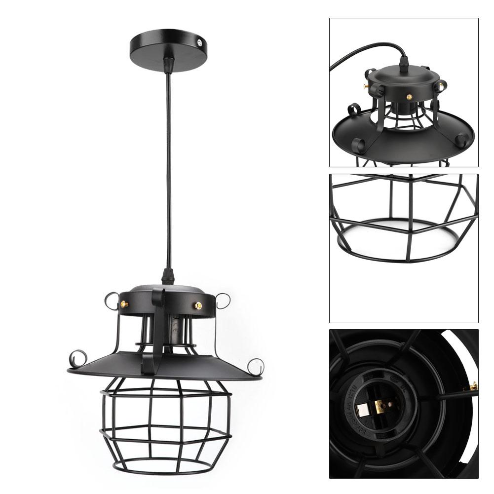 Vintage Industrial Iron Art Cage E27 LED Chandelier Ceiling Light Pendant Lamp for Bar Coffee Shop Decoration 100 240V