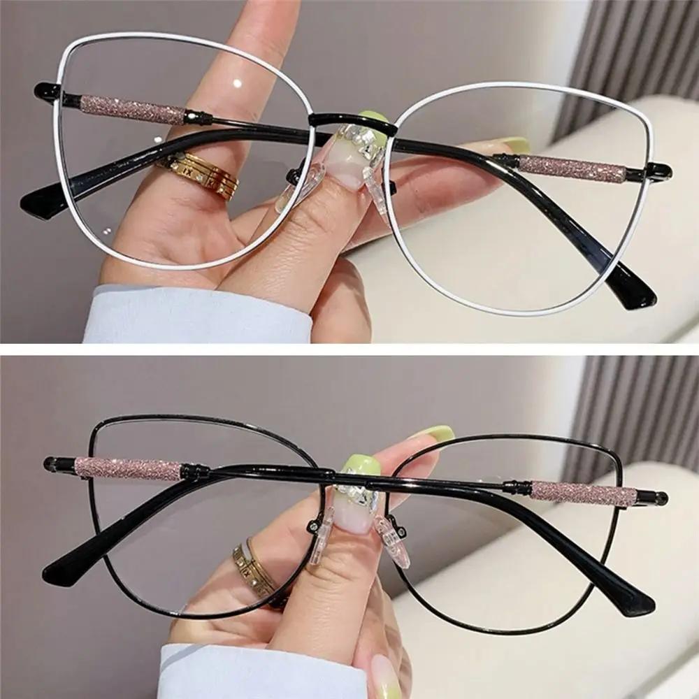 Cat Eye Metal Eyeglasses Frame Blue Light Blocking Support Optical Glasses Computer Goggles Anti Blue Light Glasses