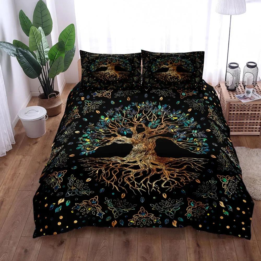 Yggdrasil Tree of Life Bedding Set King Queen Double Twin Single Bed Linen Duvet Cover Set With Pillowcases