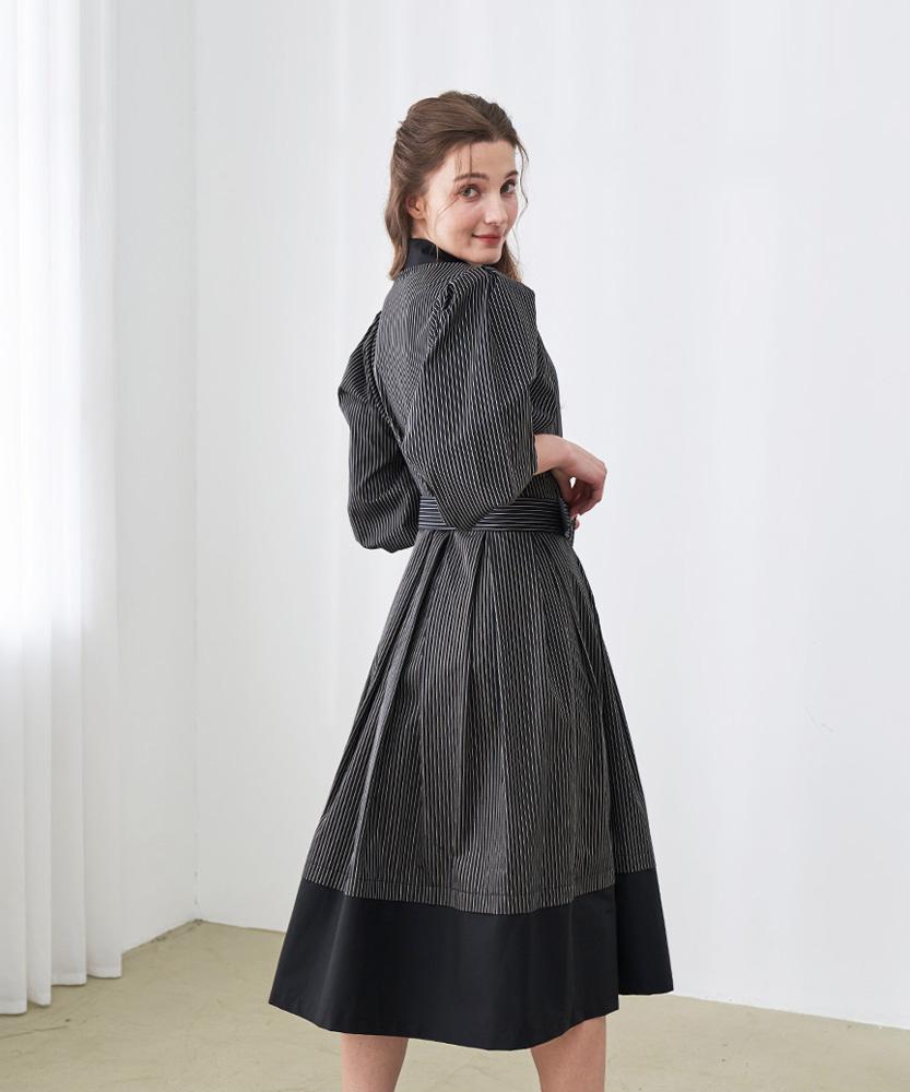 LBYL Black Striped Balloon Dress