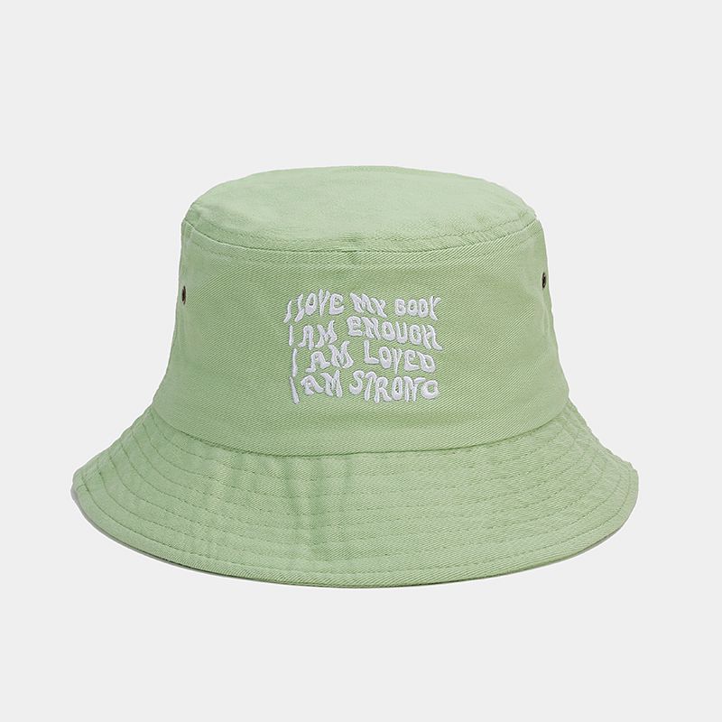 Hat Women's Fashion Summer Letter Embroidered Bucket Hat Men's Outdoor Breathable Sunscreen Sun Hat Versatile Outing Basin Hat