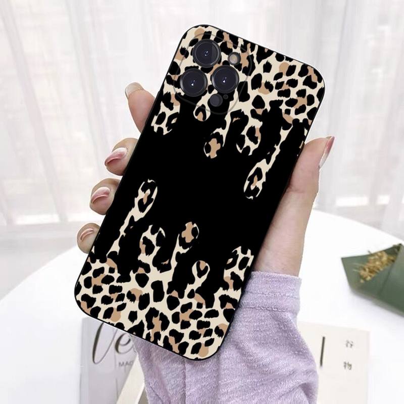 FHNBLJ Fashion Leopard Print Phone Case For iPhone 14 11 12 13 Mini Pro Max 8 7 6 6S Plus X SE 2020 XR XS Funda Case