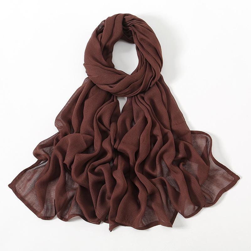 Autumn new solid color hot-selling Malay Indonesian cotton headscarf, monochrome wide-brimmed thin Modal breathable scarf