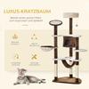 XXL Cat Tree 153H cm with Cat Cave, Hammock, Climbing Tree for Cats, Plush Brown for Play & Relaxation