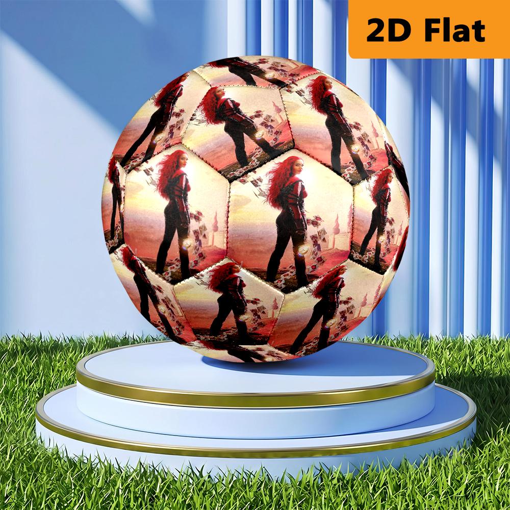Descendants Rise Red Soccer Ball Suitable For Both Training And Competition High Elasticity Very Elastic