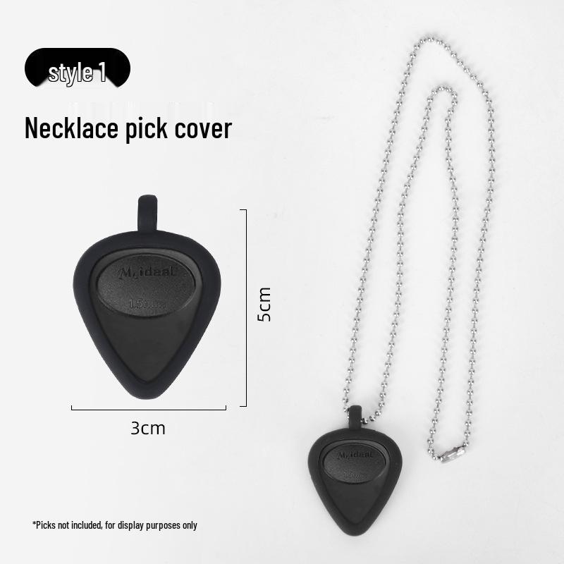 

Silicone Guitar Pick Holder Necklace Set - Includes Picks, Double-Sided Pendant Lanyard, Two-Piece Storage