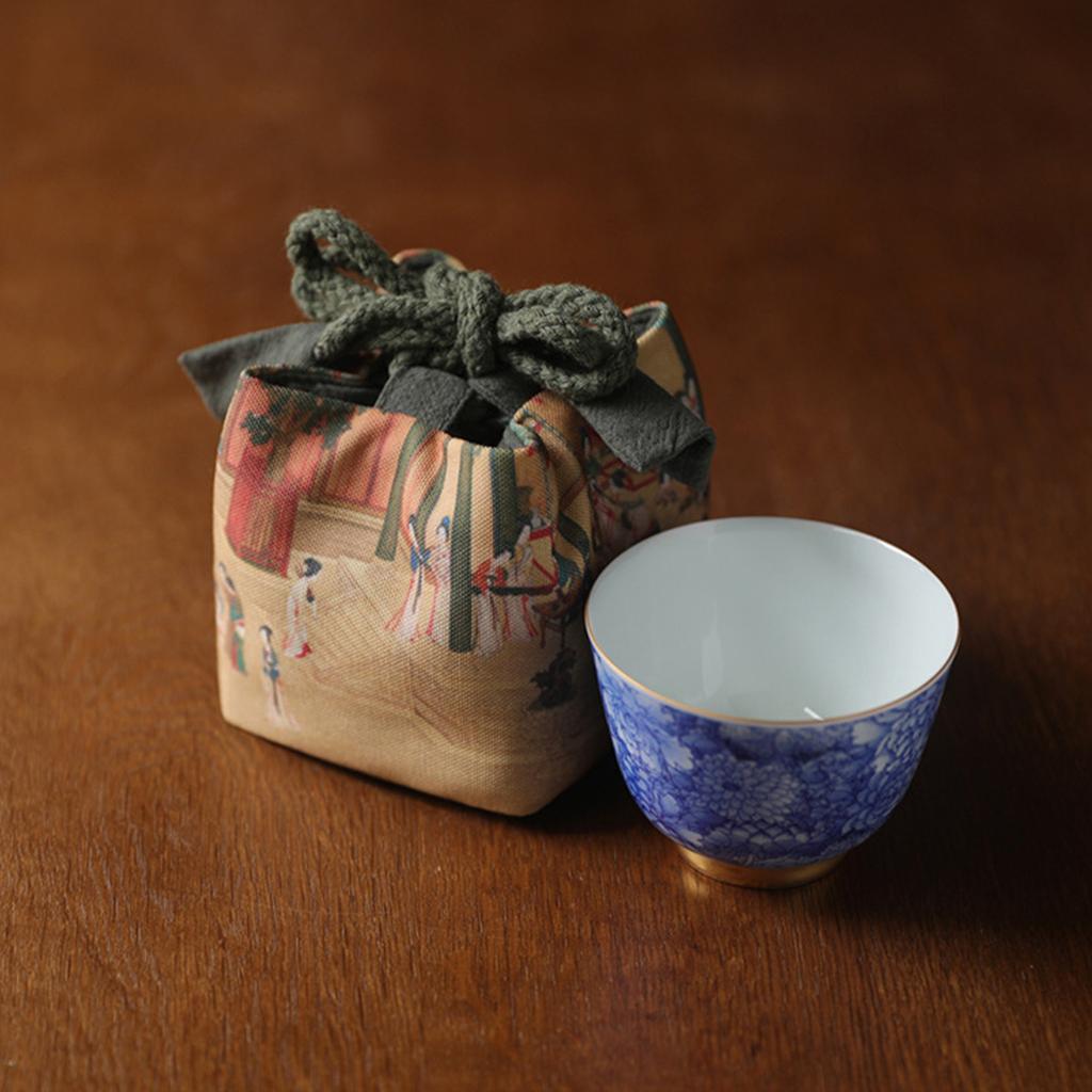 Teacup Storage Bag Travel Tea Cup Pouch Teaware Bag Water Cup Holder Bag 10x10cm