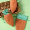 Carrot-Shaped Easter Present Bag Linen Material Drawstring Party Bags  Easter Decorations