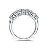 [THREE MAN] 0.7 Carat 7 Diamond Ring in Sterling Silver; White Gold Plated Anniversary Ring for Women
