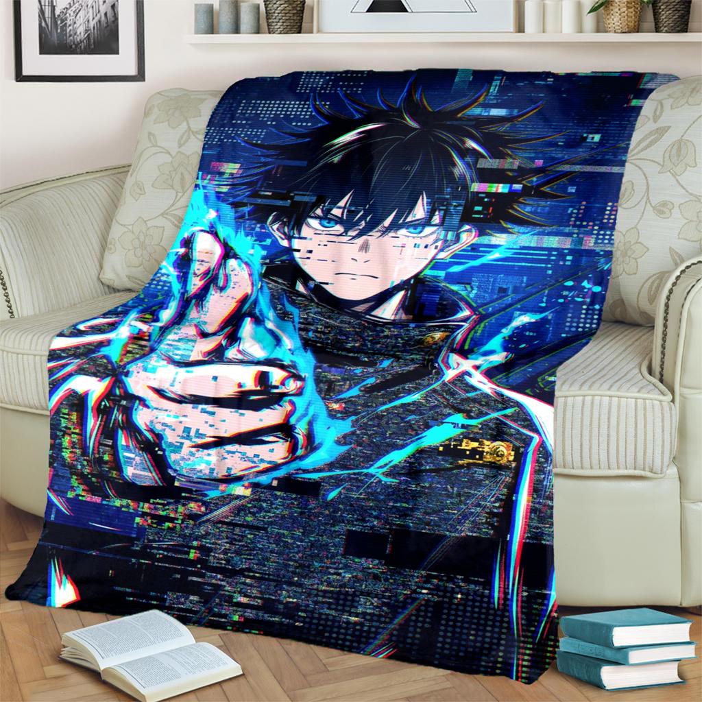 Jujutsu Kaisen Warm Flannel Blanket Print for Bedrooms, Sofas, Beds, Chairs, Picnics, Travel Use