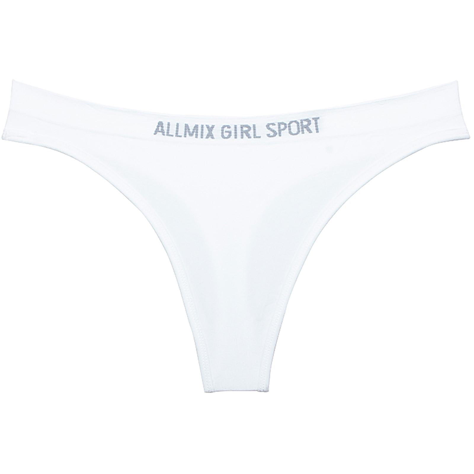 

(SU)Женские сексуальные трусики, спортивные полосатые бесшовные минималистичные стринги с низкой талией, ML M белый