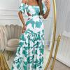 New Spring Women's Sexy Chic Printed Ruched One-Shoulder Casual Fashion Dress
