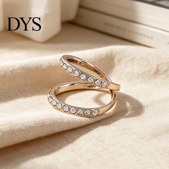 Elegant Scarf Clip Rhinestone Ring, Minimalist Double-Ring Neckerchief Slide, Decorative Durable Clasp Women Wrap Holder for Shirts Scarves Shawls