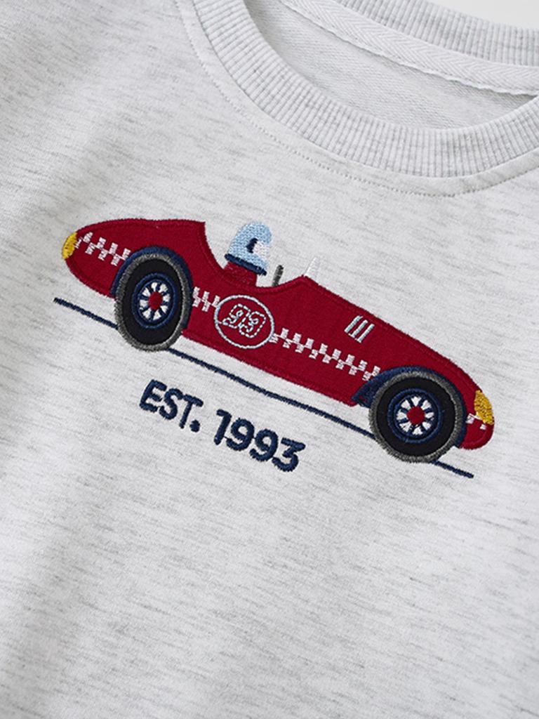 Autumn/Winter Boys' Retro Embroidered Round Neck Sweatshirt - 26 Years Experience