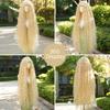 Golden Curly Long Bangs Lolita Wig - Soft Synthetic Fiber for Role Play