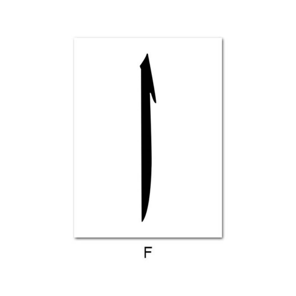 Schwarz-Weiß-Kunst-Leinwand-Malerei, ungerahmt, Buchstaben, Stift, Feder, bedruckt, Wandkunst, Bilder, Wohnzimmer-Dekor, Wohnkultur, Leinwandkunst, ohne Rahmen