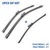 3PCS For Seat Alhambra 7N 2010- 28"+16"+14" Front Rear Wiper Blades Windshield Windscreen Window Cutter Accessories