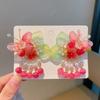 1 Pair Double Clip Hanfu Hair Clips Vibrant Color Floral Tassel Pearl Bunny Hair Clips Secure Grip Delicate Craft Fairy Hairpins
