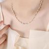 French Retro Colorful Enamel Titanium Steel Necklace & 18K Gold Bracelet - Versatile Personalized Niche Jewelry for Women