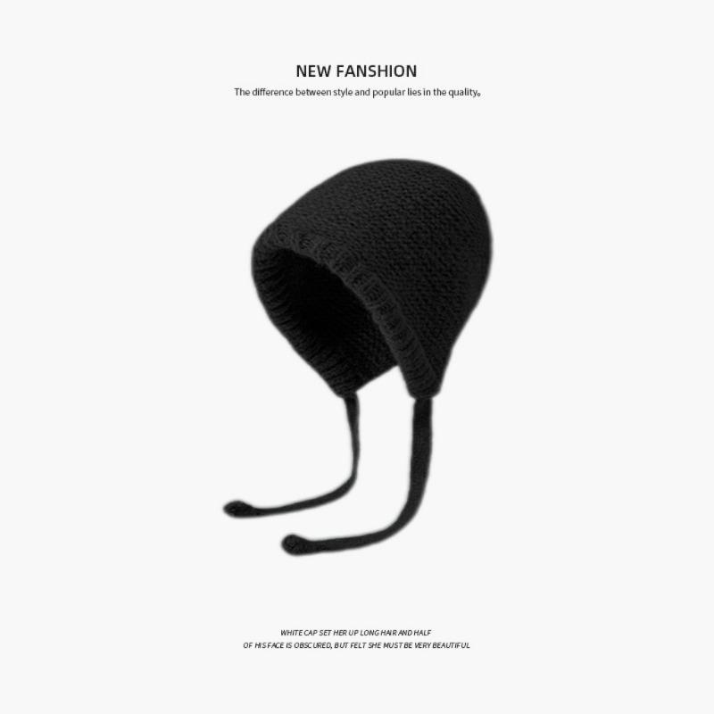 Fisherman knitted hat children autumn and winter plush retro wool hat warm ear protection big head circumference cold hat men's headgear hat