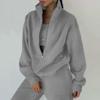 Lady's Autumn Winter Sports Warm Suit Two Piece Sets for Autumn Winter Sports Loose Wear