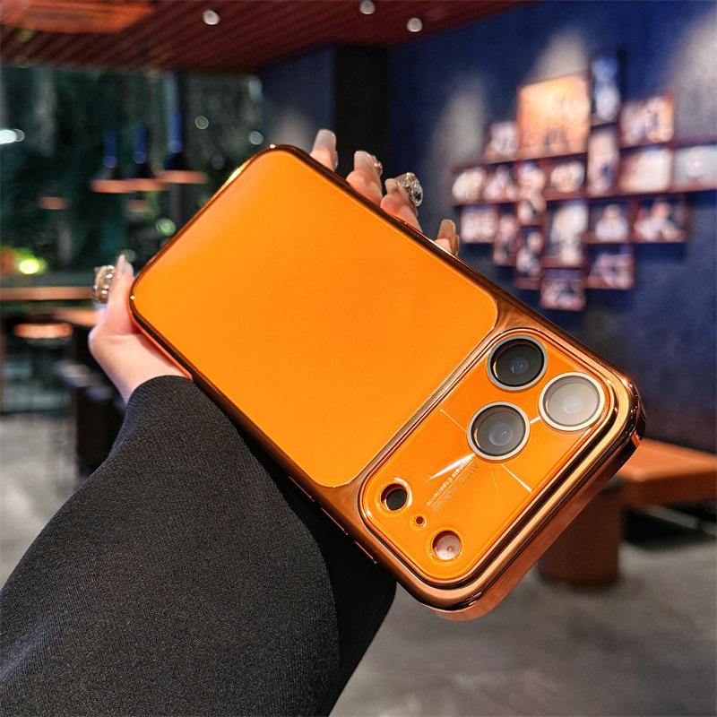 Electroplated Matte Laser iPhone 16 Pro Case - Large Window, Drop-Proof PC Protective Cover for iPhone 15/14