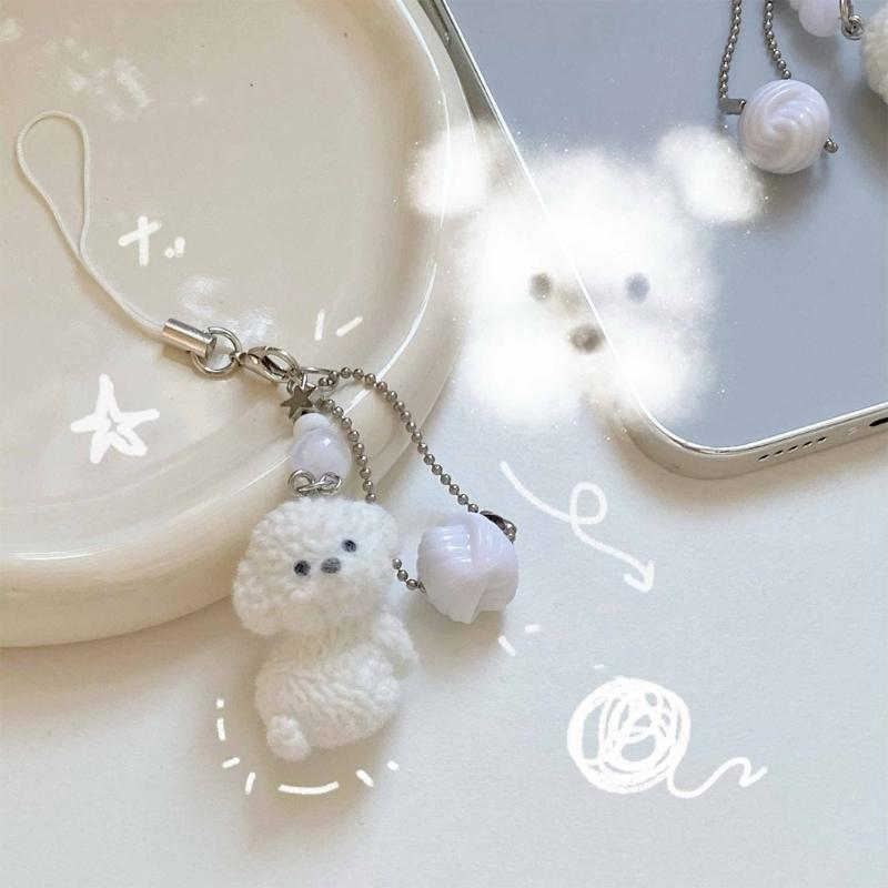 Stylish Dog Phone Chain Bag Hainging Ornament Dog Pendant Suitable for School Office Travel and Daily Decoration