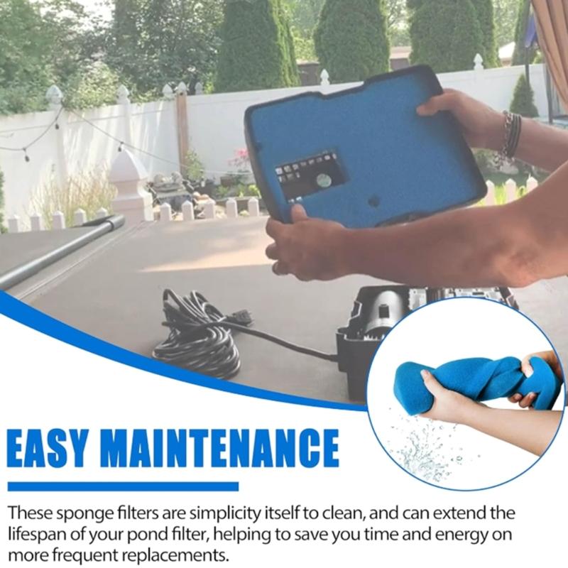 Permanent Polyurethane Spume Filter Media 3Pcs Set Prevents Debris Clogs in 660GPH Pumps Extends Existence