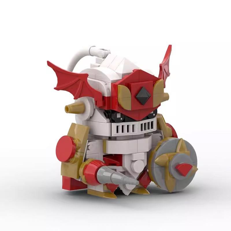 Building Block Compatible, Red Lotus Knight Beast, Royal Knight, Square Head Boy, Assembled Building Block Doll Model