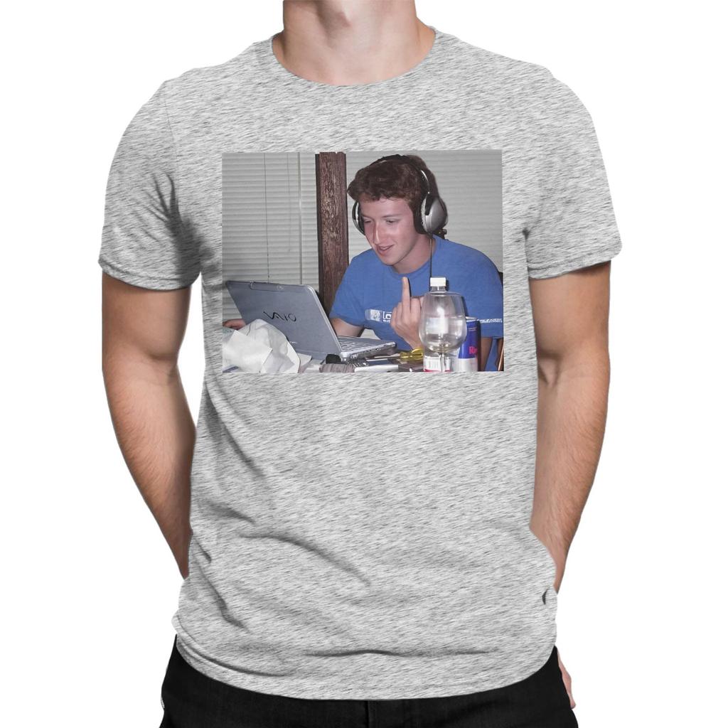 Mark Zuckerberg Reactions T Shirt Summer  Harajuku T Shirts Men 100 Cotton O Neck Oversized Top Tees Short Sleeve Streetwear Top