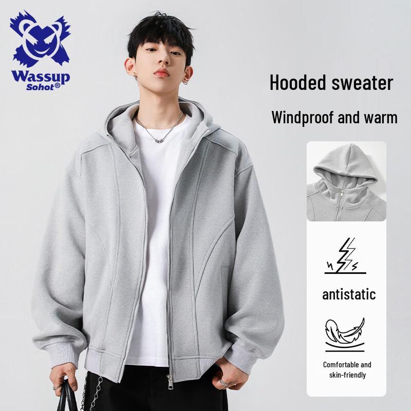 

Wassup Sohot Men s Heavyweight Patchwork Pullover Hoodie XL