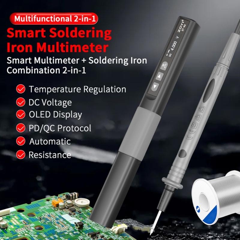 96W Adjustable Temperature Soldering Iron 100-450℃ Welding Solder USB Charging Portable Repair Welding DIY Repair Tool