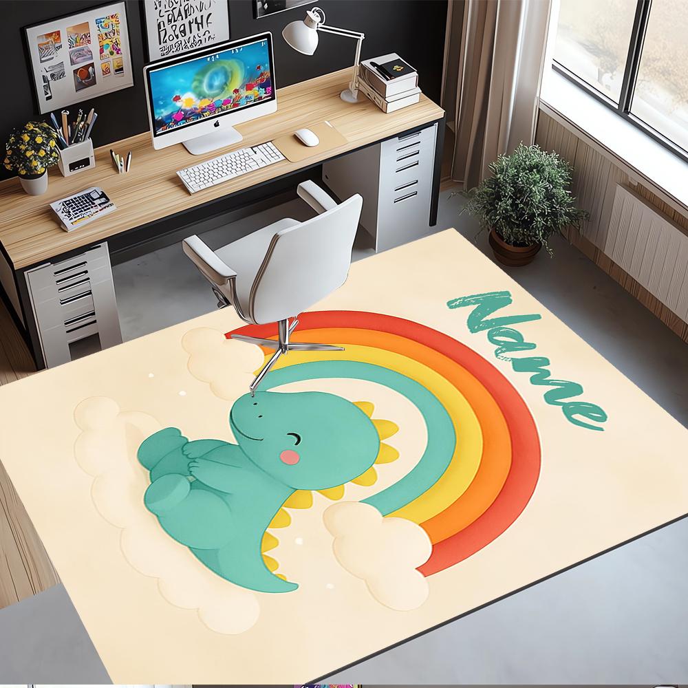 Custom Name Dinosaur Printed Carpet,Rug for Office Chair Living Room Bedroom Kitchen Room Decor Gifts.