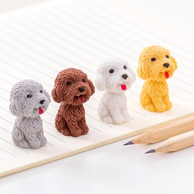 3 Stück Zufällig Süßer Teddy Welpe Dreidimensional Cartoon Radiergummi Grundschüler Lern Geschenk Kreative Schreibwaren Abschluss