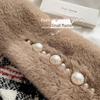 Korean Pearl Plush Faux Fur Scarf - Thick Imitation Rex Rabbit Style for Autumn/Winter