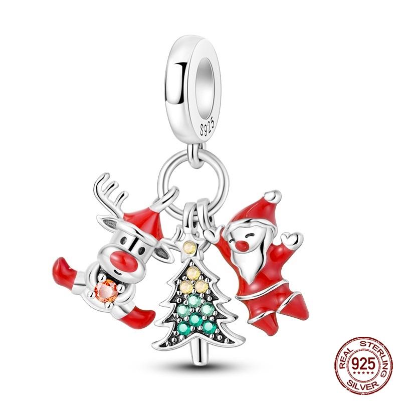 New Copper Fashion Christmas Snowman Elk Ice Boots Charm Bead Suitable For Brand Original Bracelet Diy Jewelry Gift