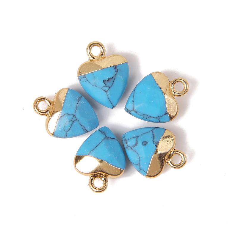 5pcs 10x13MM Natural Stone Faceted Heart Shape Pendant Charm Quartz Crystal Jewelry Accessorie For Making Earring Necklace