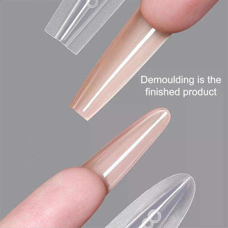 280pcs Sandwich Dual Forms Nail Extension Upper Mold Coffin Almond Acrylic Top Bottom Molds 14 Sizes Nail Forms