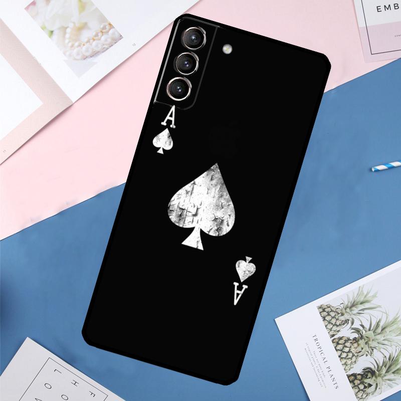 Ess i spader Pokerfodral För Samsung Galaxy S22 S23 S24 Ultra S9 S10 Plus Note 10 20 Ultra S20 S21 FE Skydd
