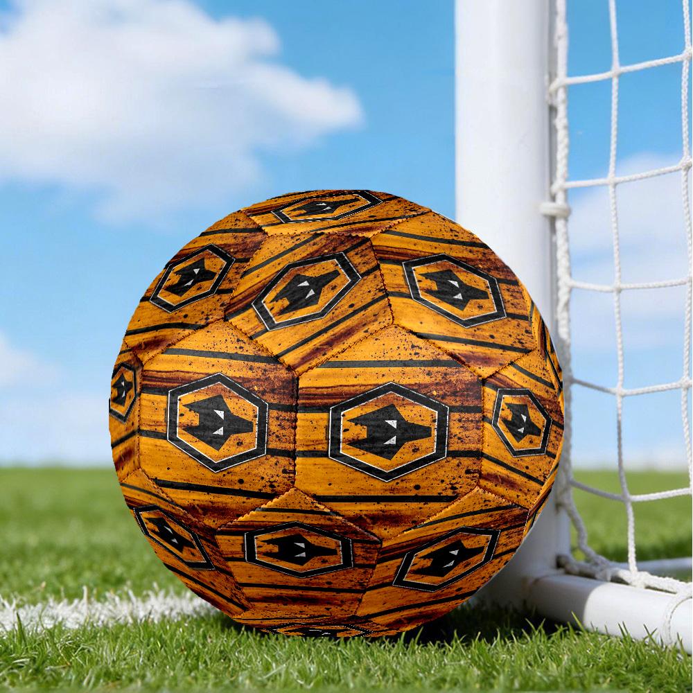 Wolves Football Club Emblem Printed Size 5 Soccer Balls, High-Quality, Anti-Slip, Protective Football, A Unique Gift , Birthdays, Christmas Gifts