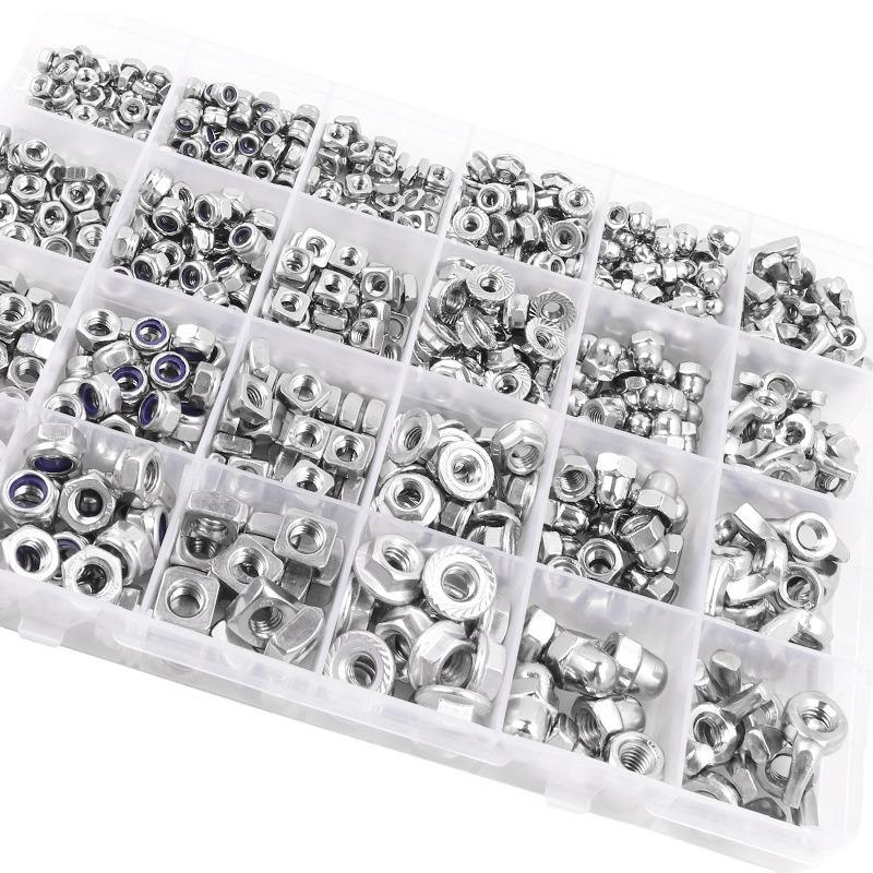 304 Stainless Steel Anti-Loosening Hex, Square, Flange, Cap, Butterfly Nut Set
