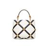 Valentino Roman Stud Series Diamond Pattern Soft Lambskin Removable Adjustable Chain Shoulder Strap Crossbody Shoulder Tote Bag Small WW0B0I97ZDFA81