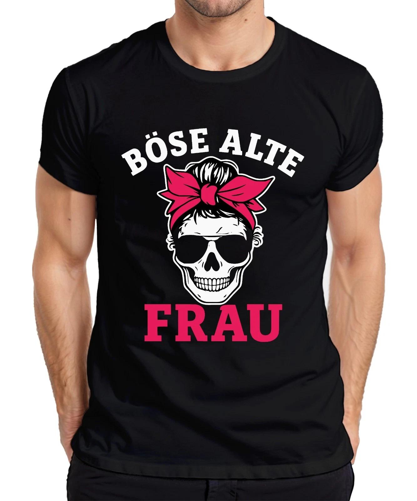 Böse Alte Frau Totenkopf Bandana Sonnenbrille Oma Biker Rocker Herren T-Shirt S