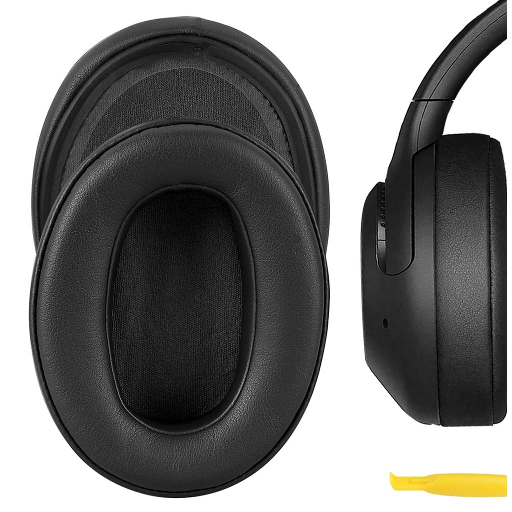 Geekria QuickFit Ear Pads Compatible with Sony WH-XB900N, WH-CH710N, WH-CH720N, WH-RF400, and MDR-RF895RK Headphones (Protein Leather/Black)