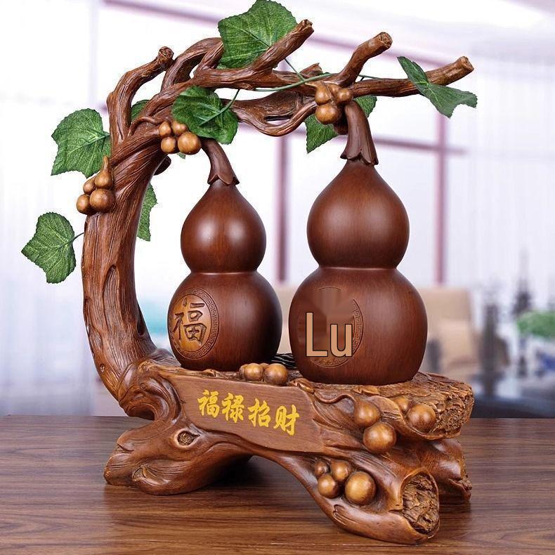 Prosperous Double Fortune Gourd Ornament for Living Room or Entrance Decoration