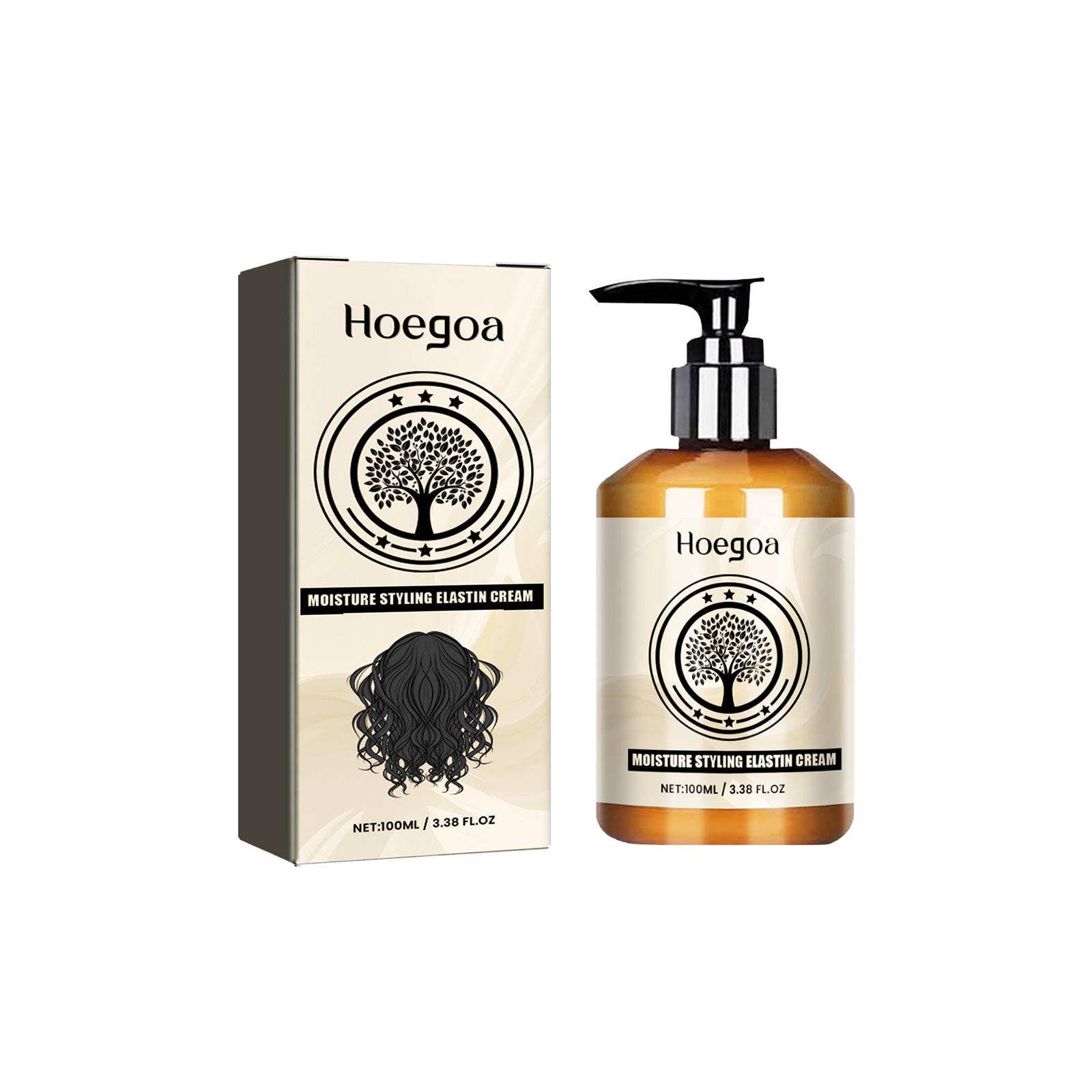 Hoegoa Moroccan Curl Moisturizing Elasticizer - Curl Enhancer for Volume, Shine, and Natural Fluffy Styling