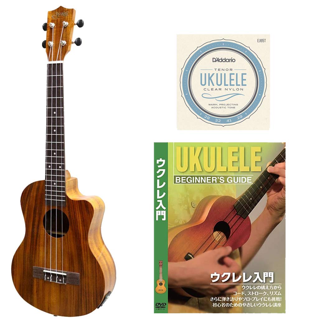 

Электрическое укулеле с обучающим DVD, теноровое, корпус из коа, преамп S.Yairi, размер, материал, колки, YU-T-01KE