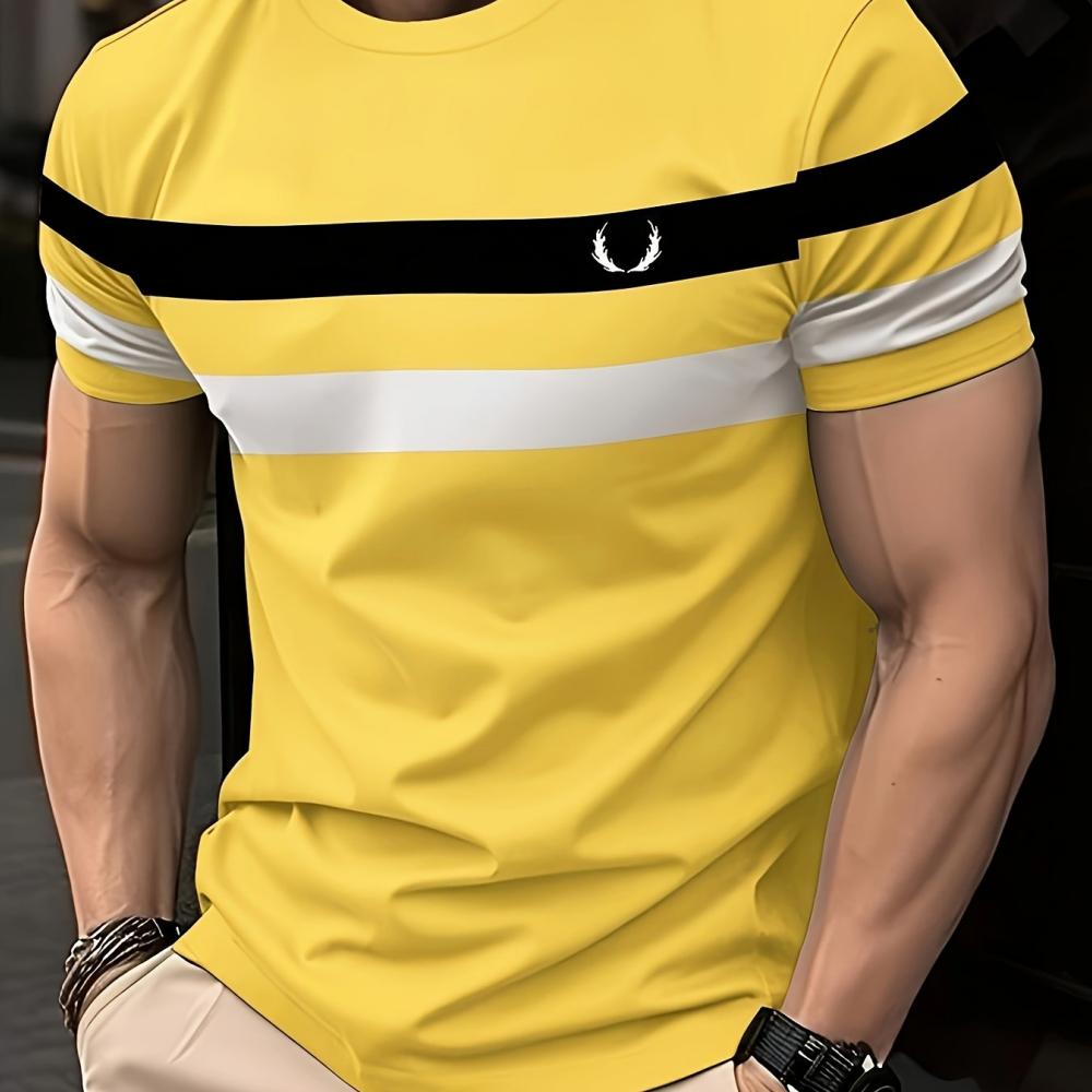 Funny Striped Print T Shirt For Men Casual O-neck Short Sleeve Sports Tops Summer Breathable Loose T-Shirt Fashion Men's Clothes