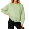 Women's Loose Comfortable Casual And Fashionable Round Neck Threaded Sleeves Solid Color Long Sleeved Sweatshirt