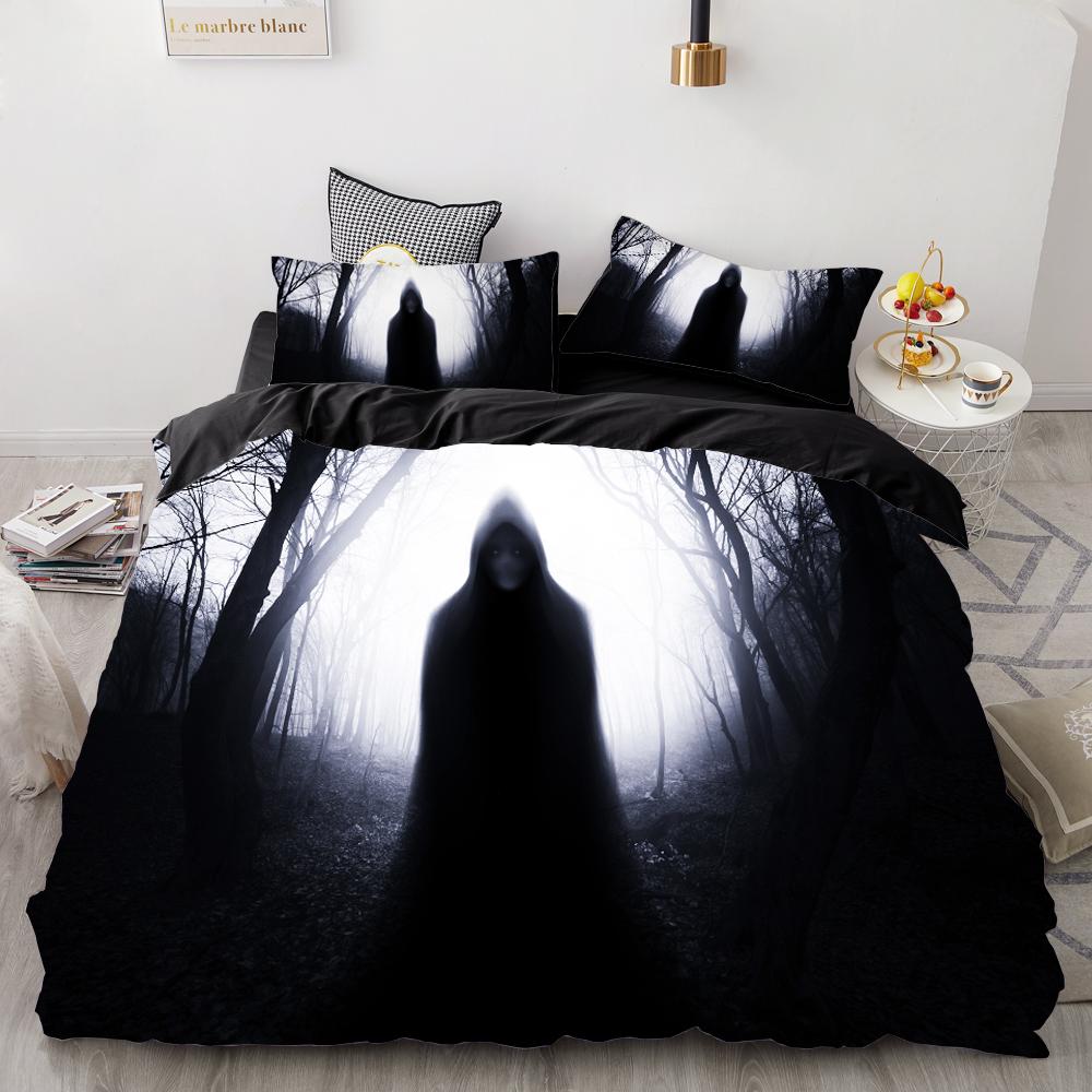 3D Print Bedding Set Custom/Europe/USA Queen/King,Duvet Cover Set,Quilt/Blanket Cover Set Halloween Black Forest,drop Ship